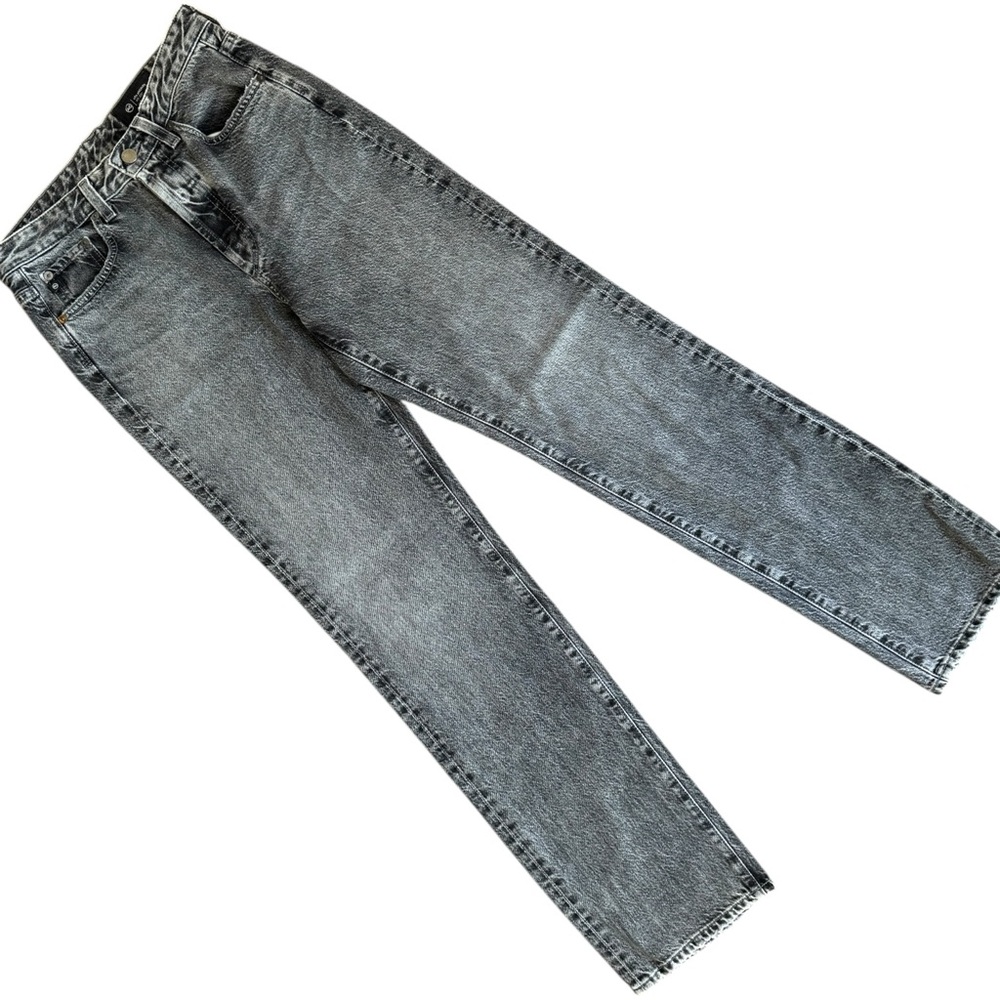AG Mari High-Rise Slim Straight Jeans 26 Distortion Black Y2K Grunge 90s Denim - Picture 2 of 10
